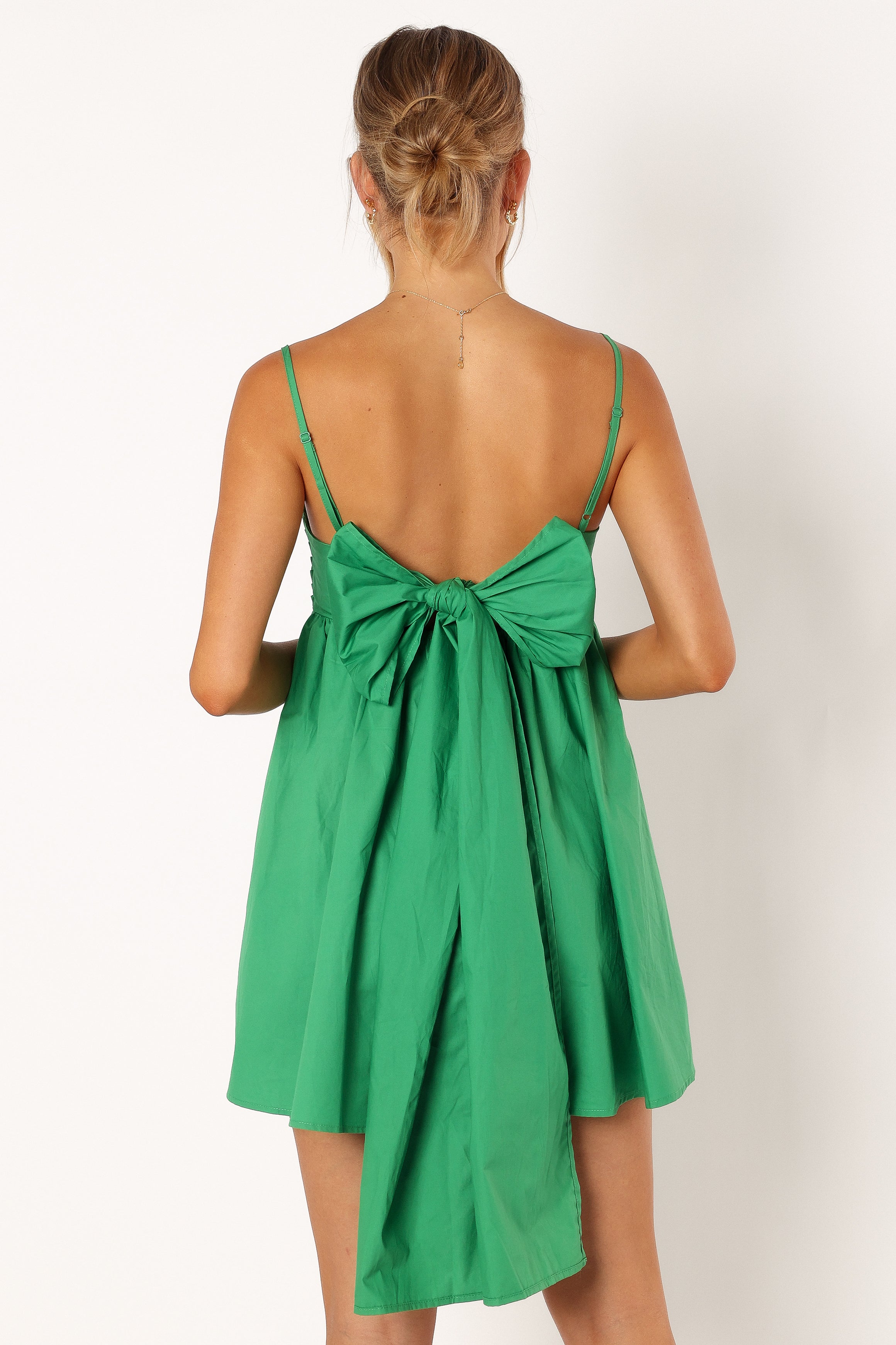 Alice Bow Back Mini Dress - Green