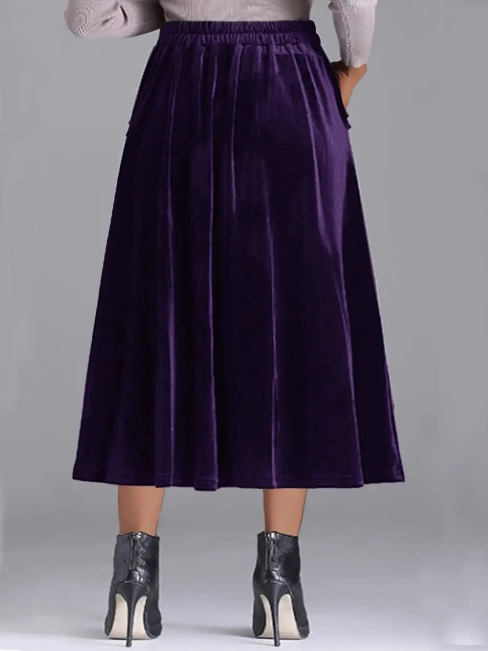 Airy Button Front Line Detail Skirt