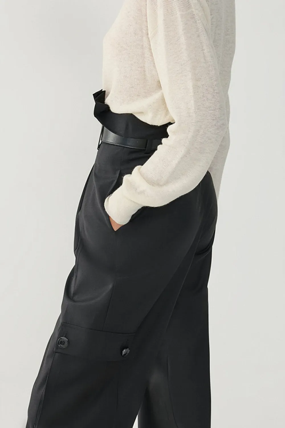 High Waist Pants-Black