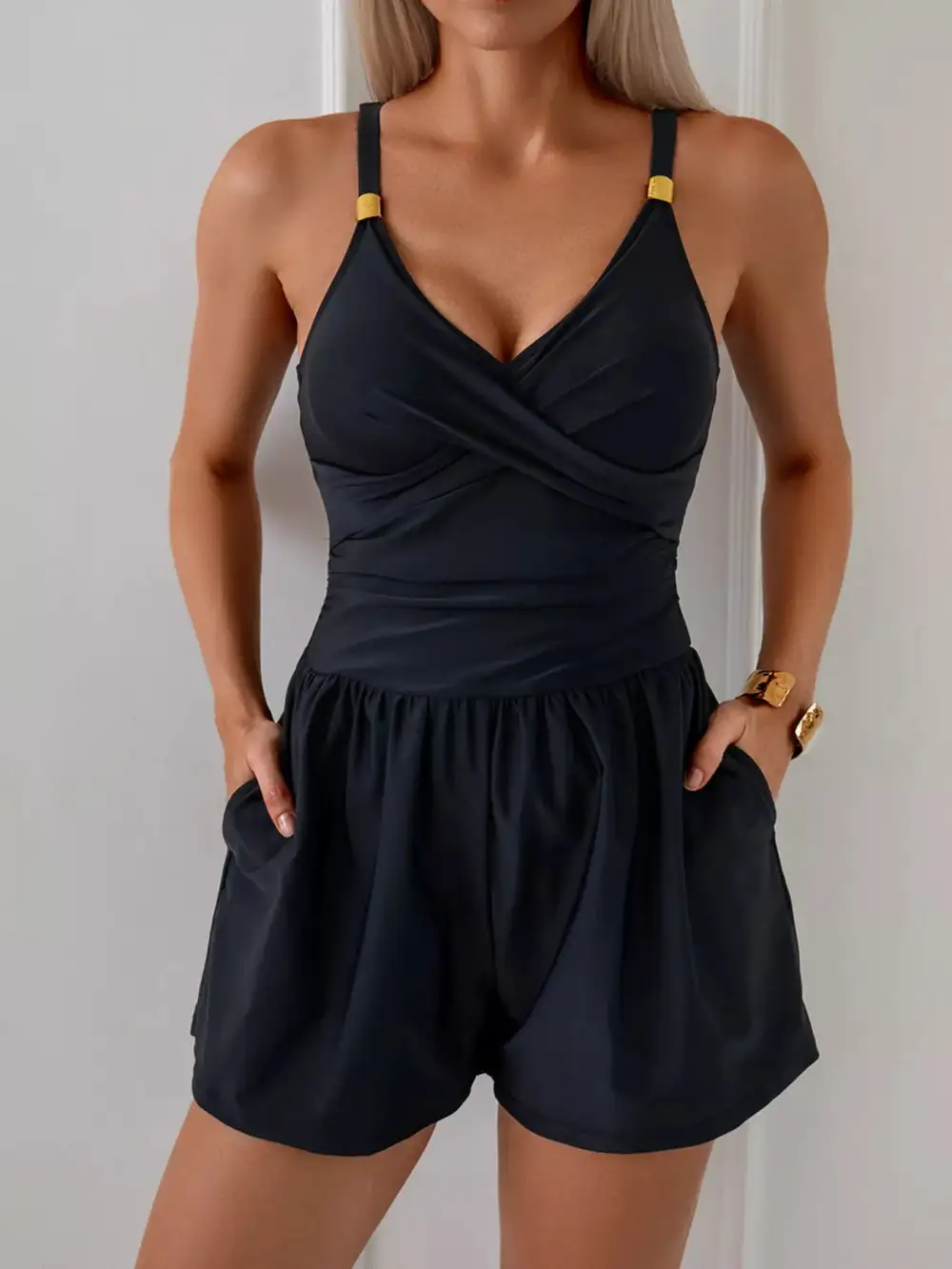 Neck Spaghetti Jumpsuit