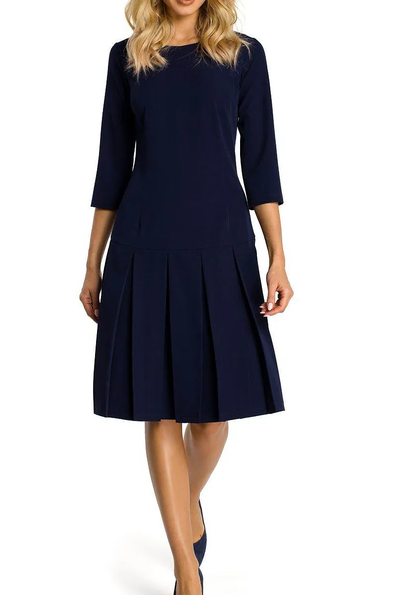 Dropped Waist Ruffle Short Sleeve Casual Dress