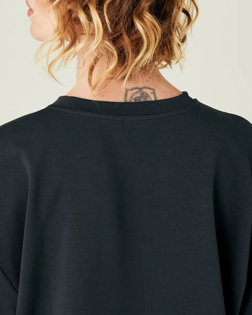 COTTON JERSEY SHORT DROP SLEEVE TOP