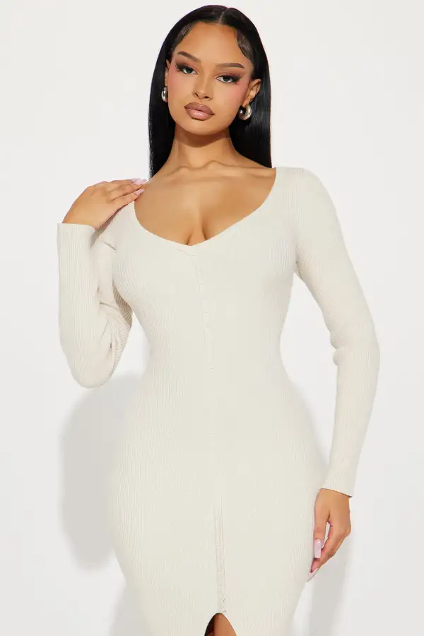 Abby Sweater Maxi Dress - Ivory