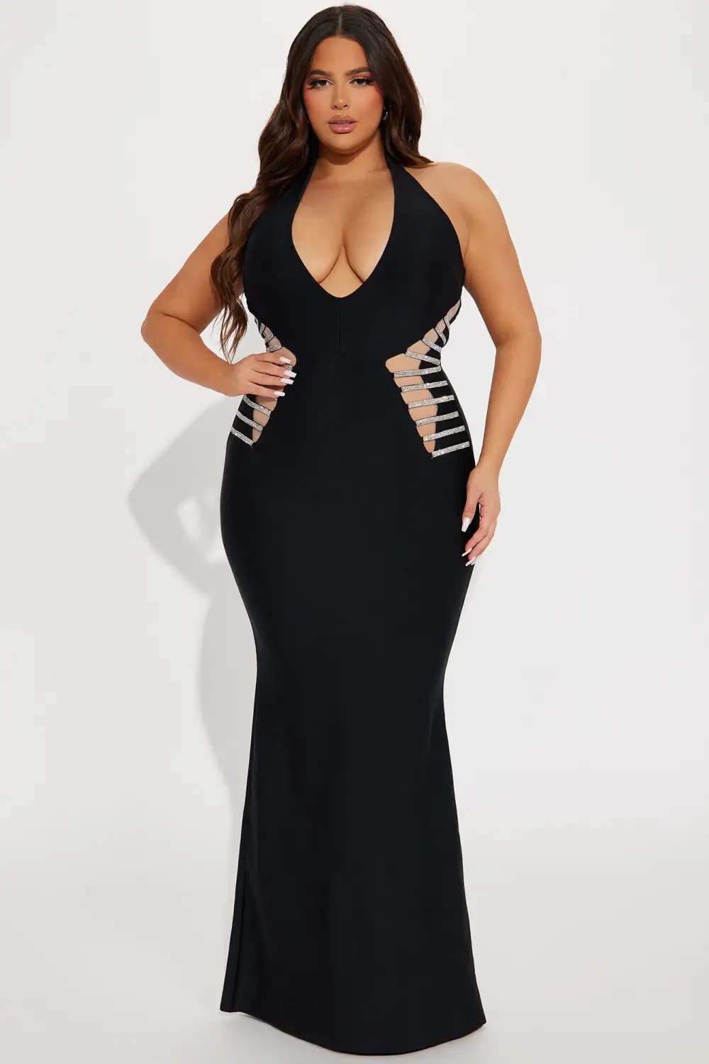 Carmen Bandage Maxi Dress - Black