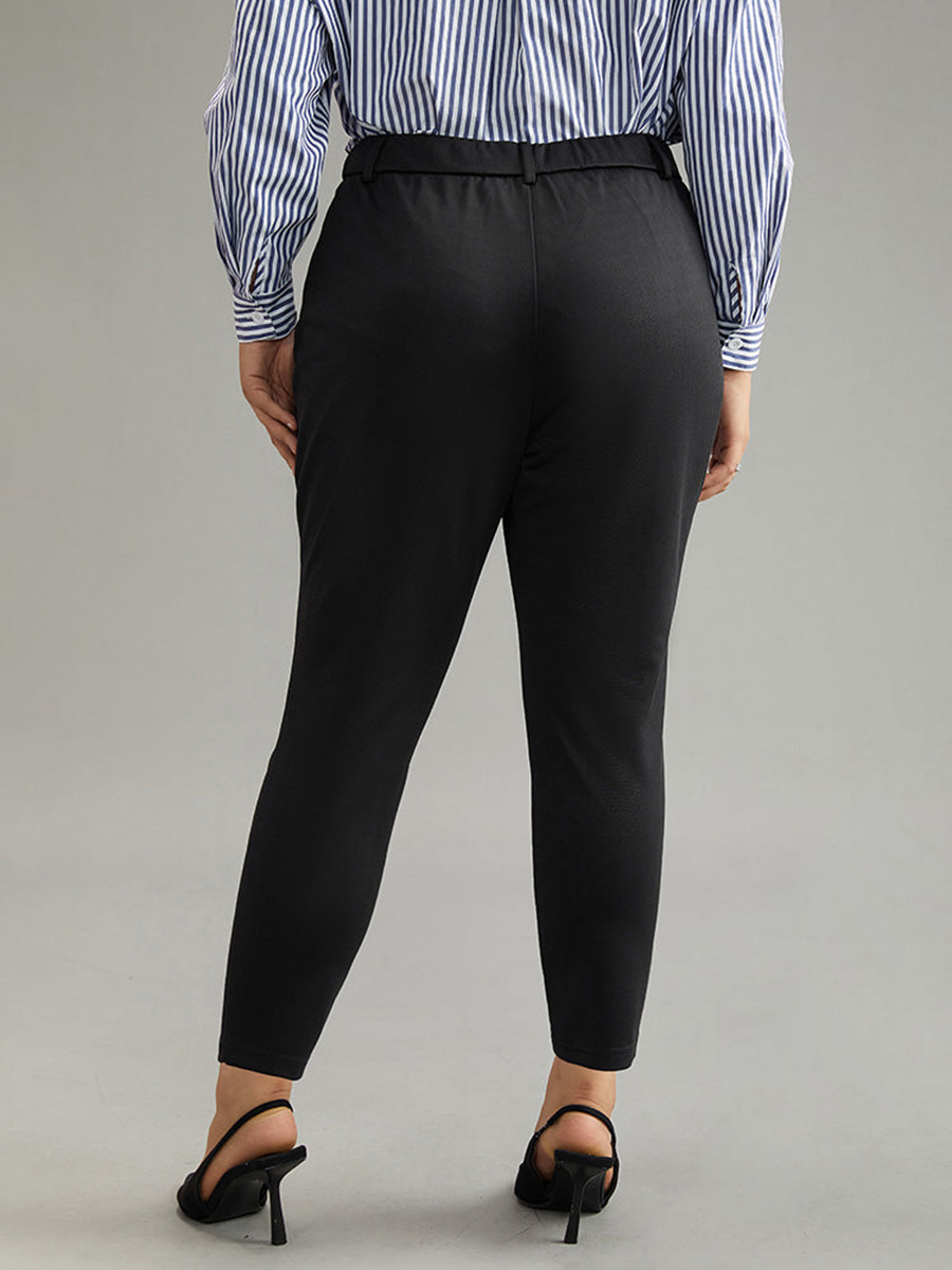 Black elegant minimal pants High spring pencil pants