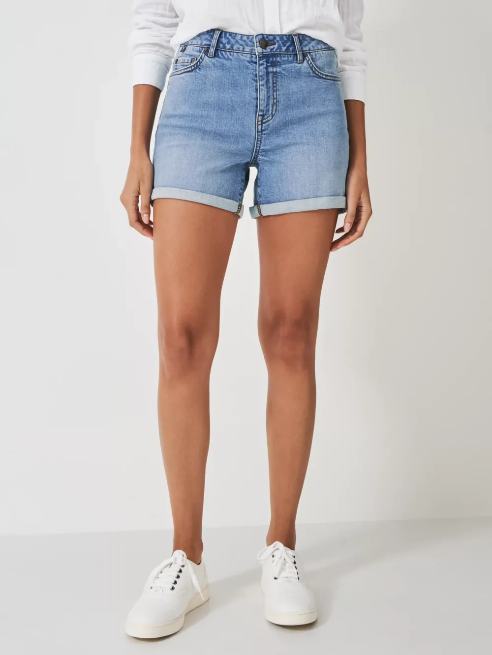 Mid Wash Denim Shorts