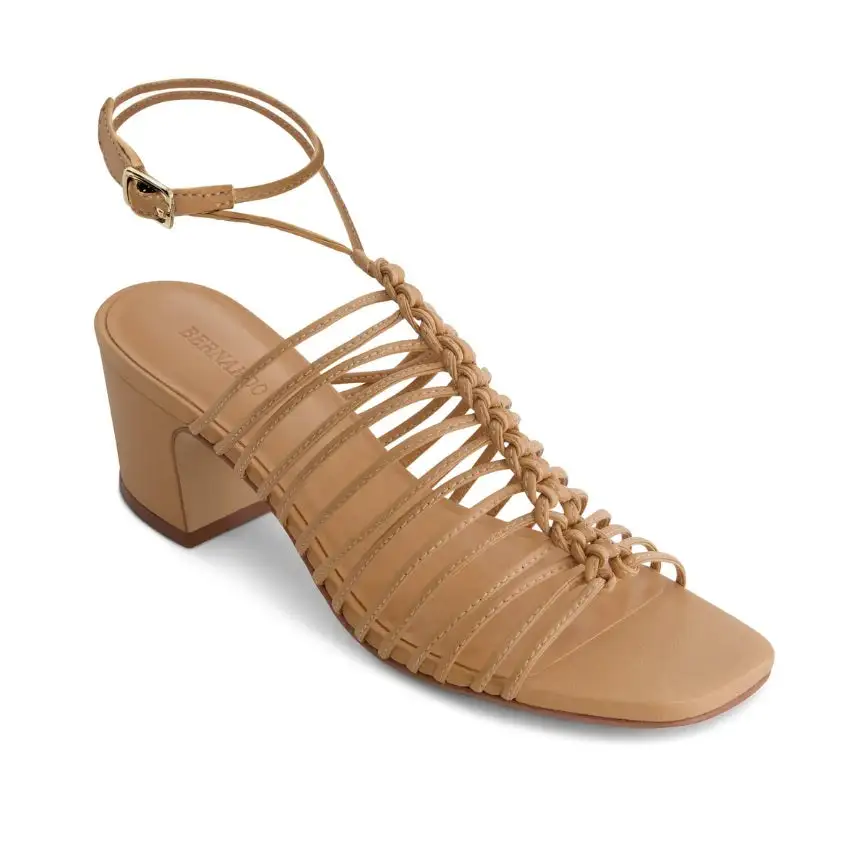 Strappy Slip On Low Heel Sandals