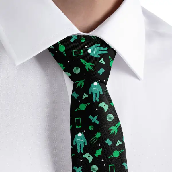 Refined Space Accent Necktie