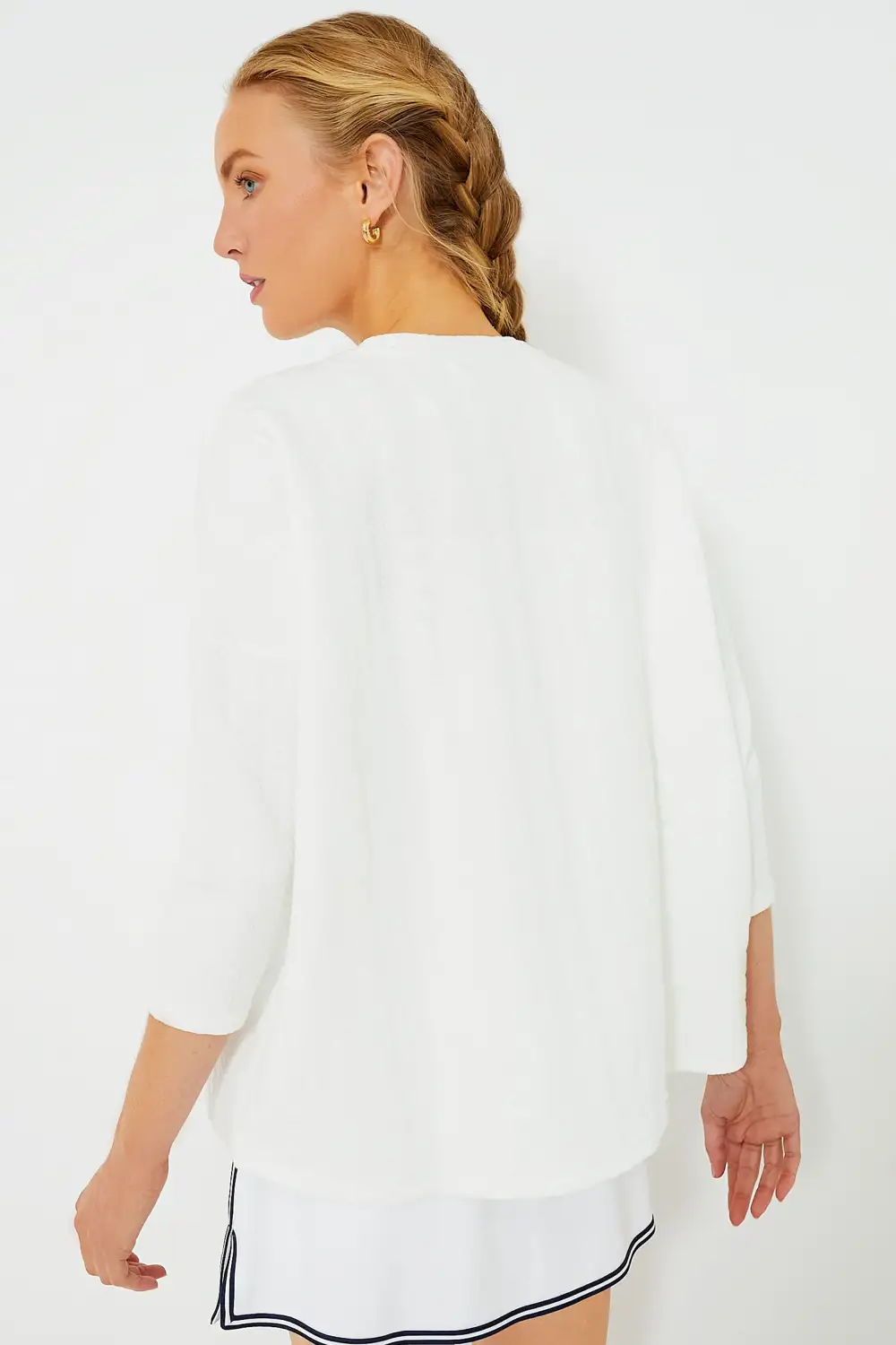 White Cable Ally Swing Sweatshirt