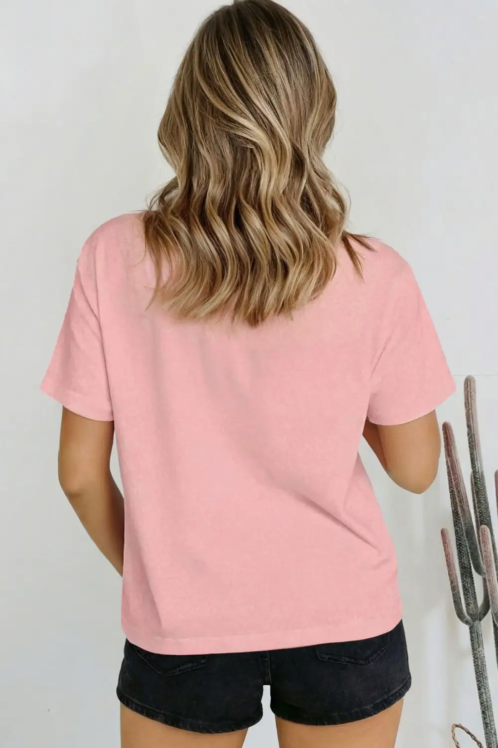 Relaxed Solid Color High Neck Tee