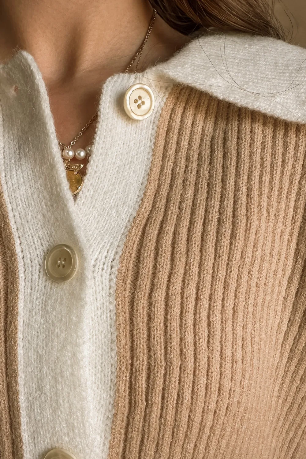Dropped Shoulder Lapel Cardigan