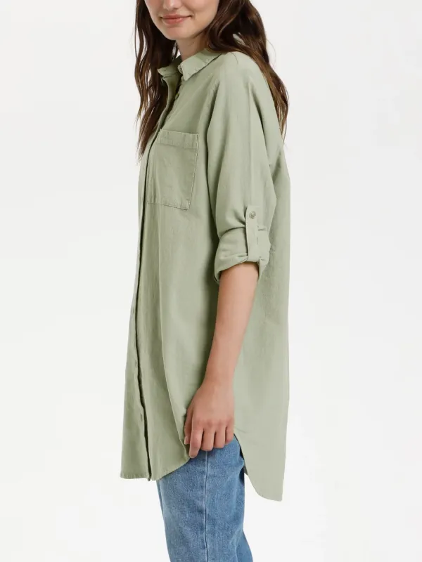 Anaya Button Longline Shirt