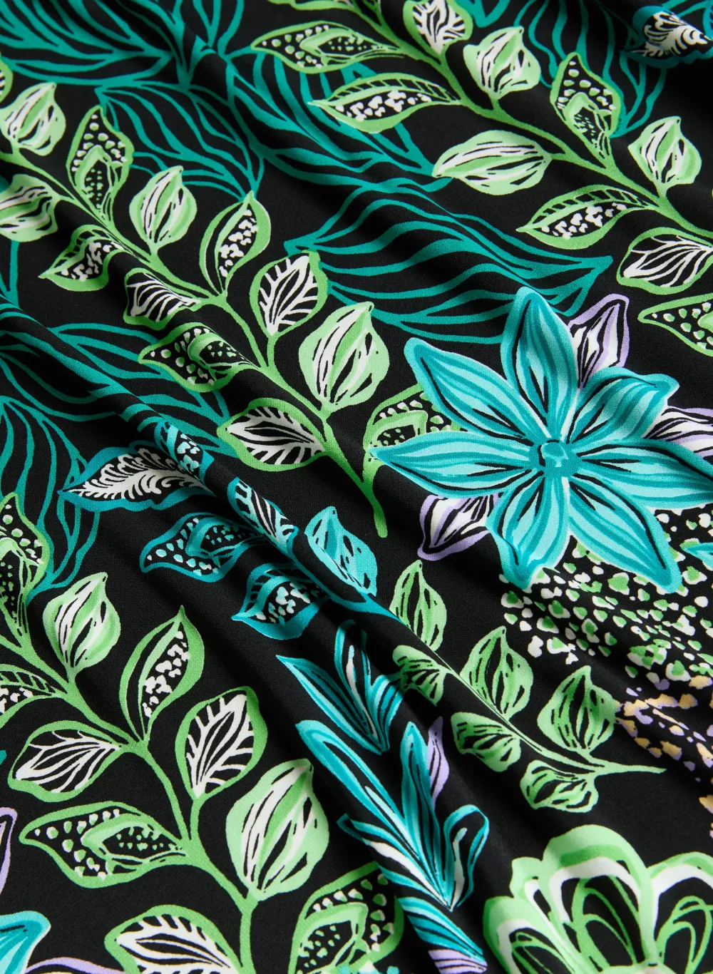 Botanical Print Casual Maxi Dress