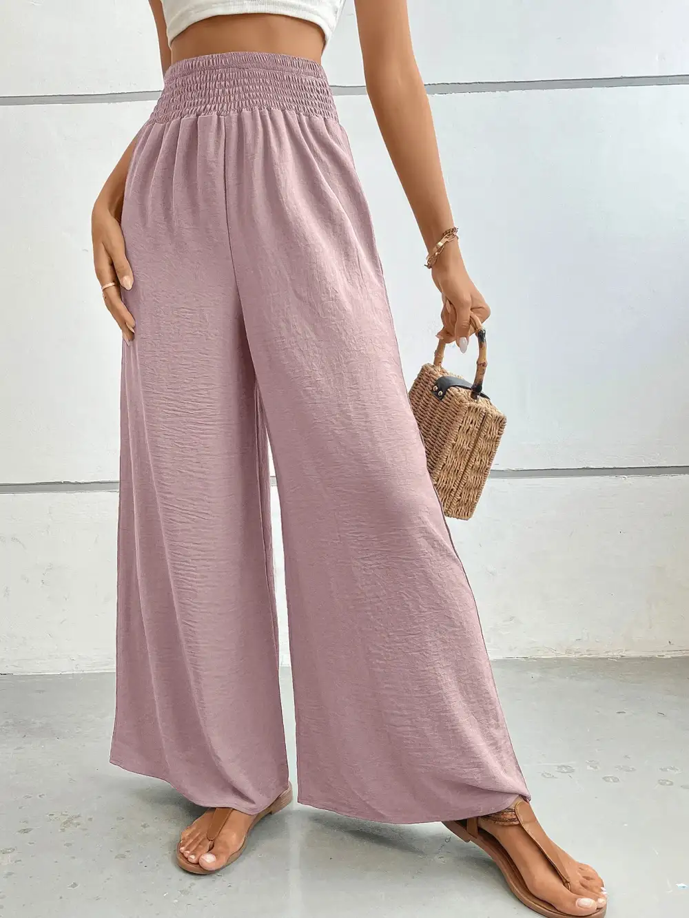 Soft High Waist Wide Leg Pants