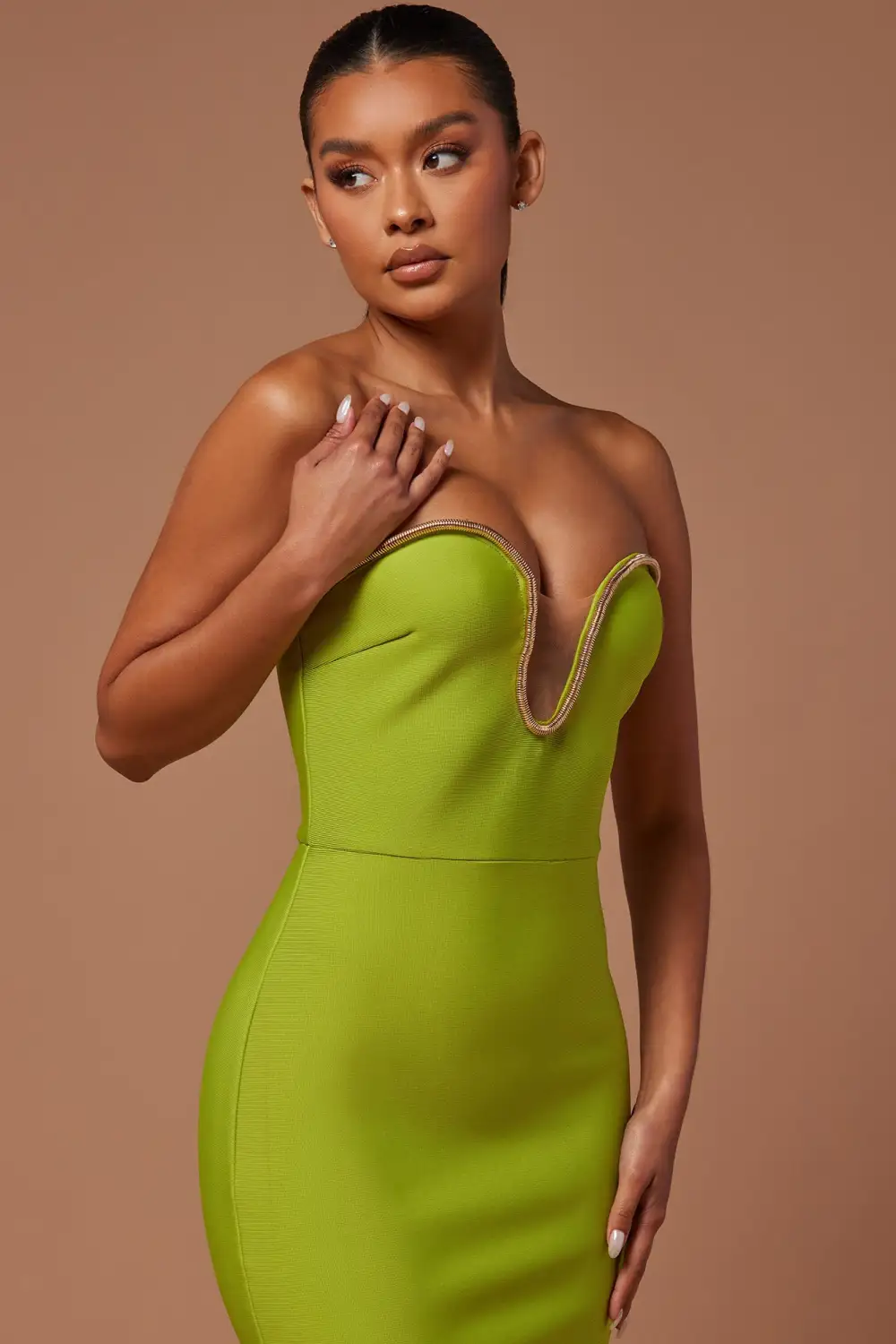Alina Bandage Gown - Chartreuse