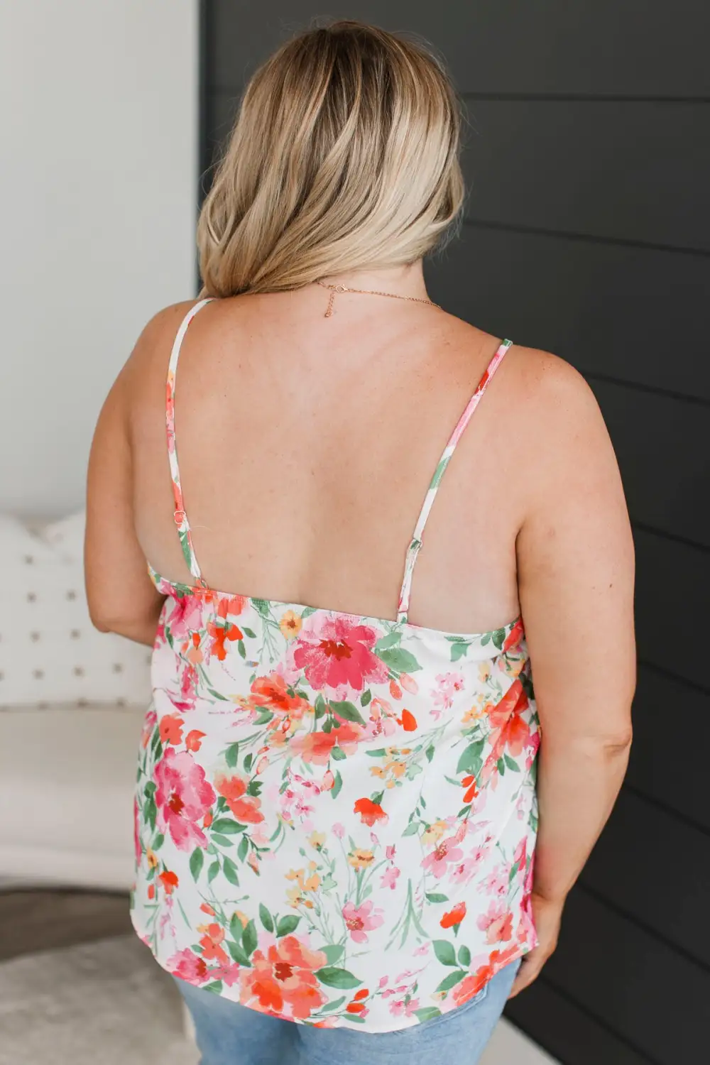 Ready For The Future Floral Tank Top- Ivory & Pink