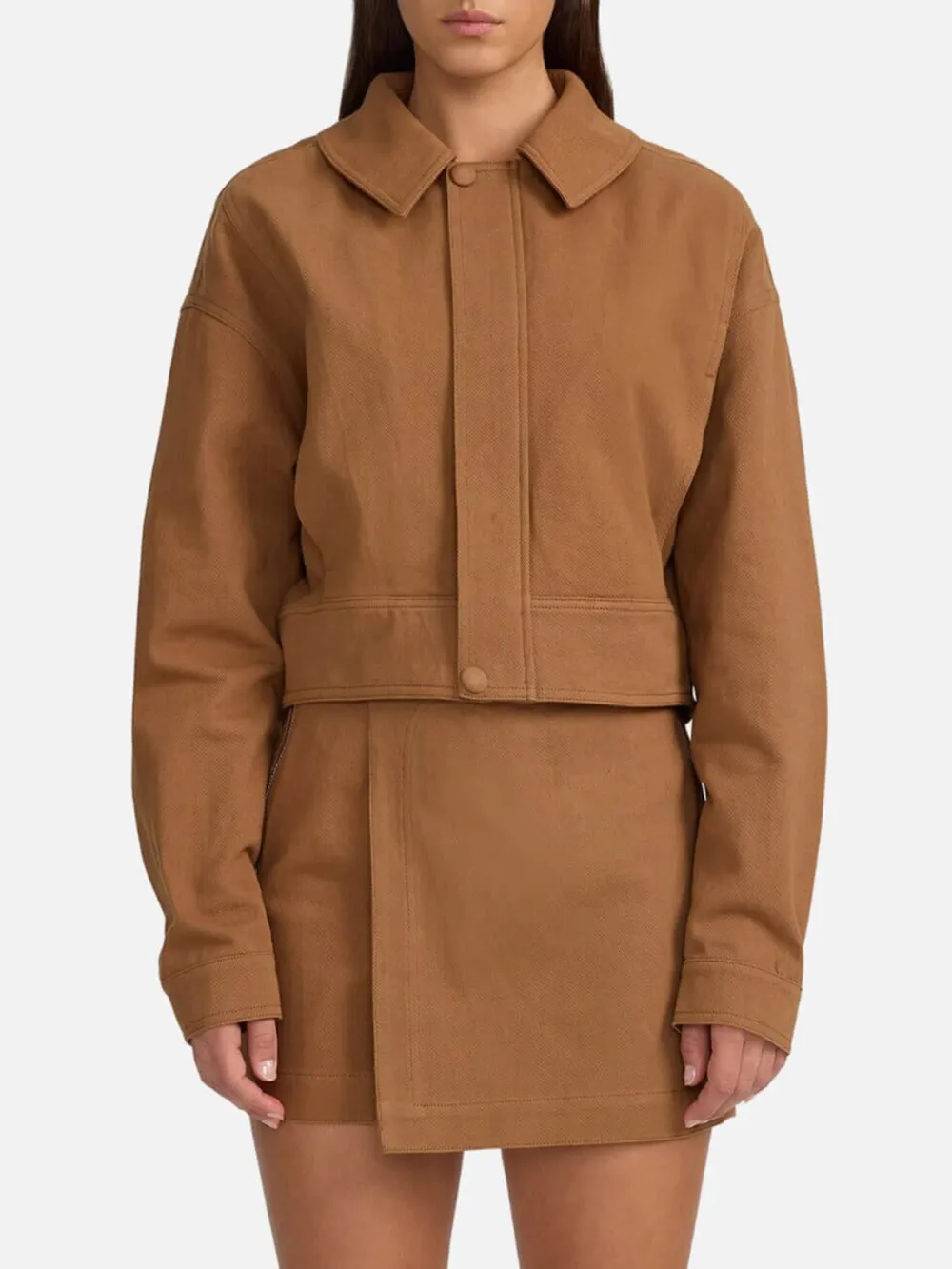 Drop Shoulder Lapel Jacket