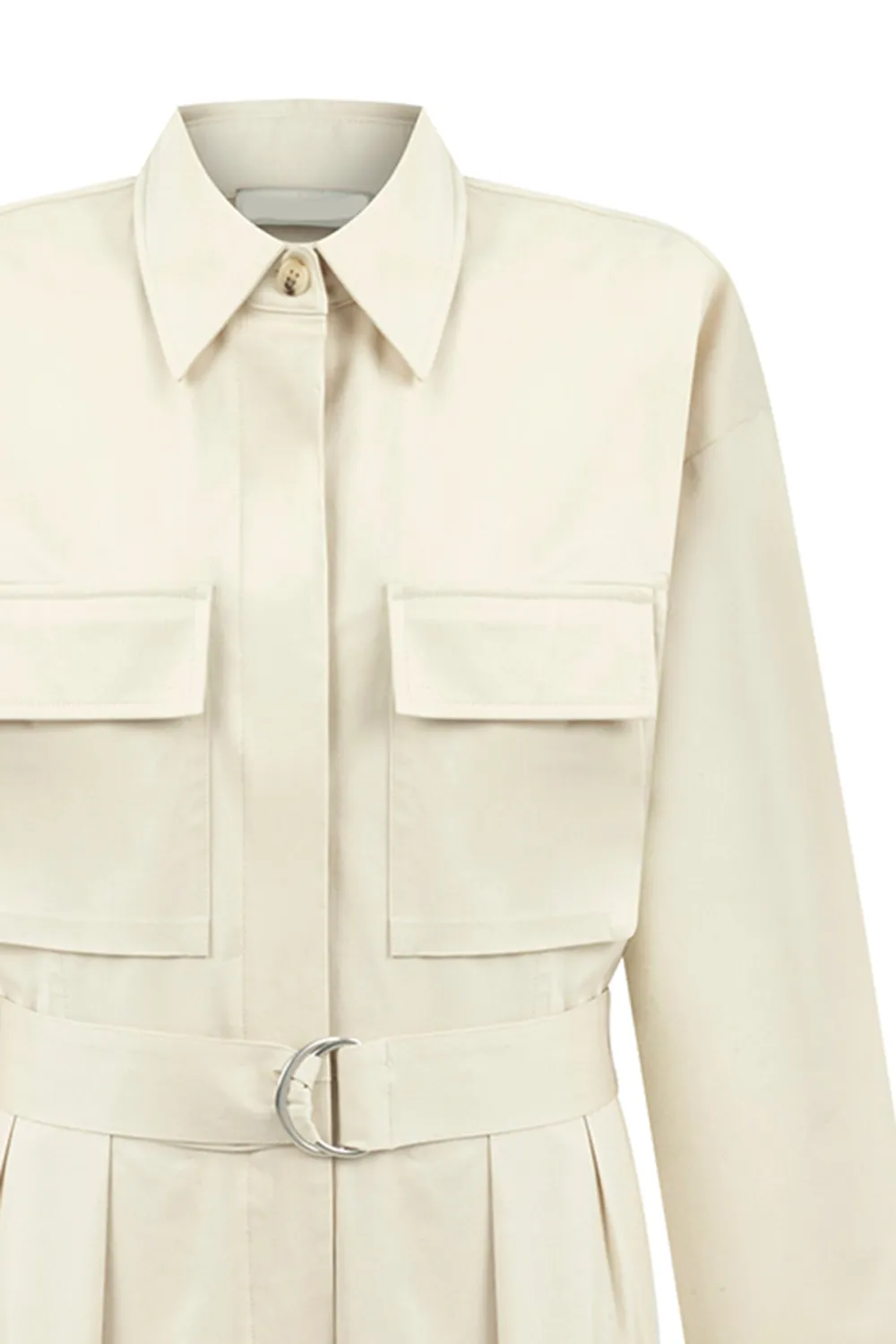Long Sleeve Jumpsuit-Beige