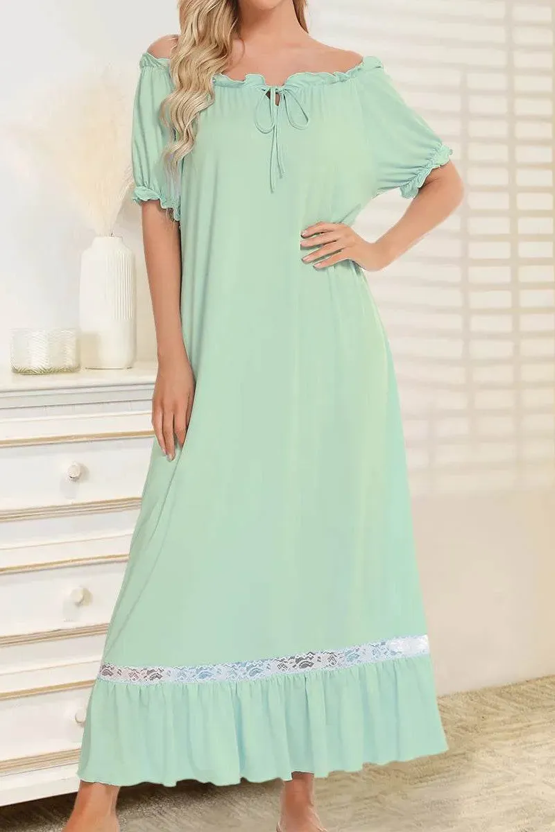 Lace Detail Short Sleeve Casual Dress