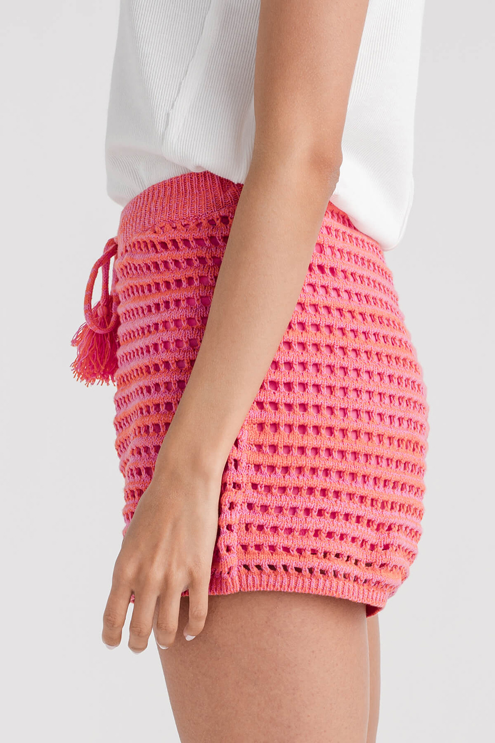 Fate Crochet Shorts - pinkorange