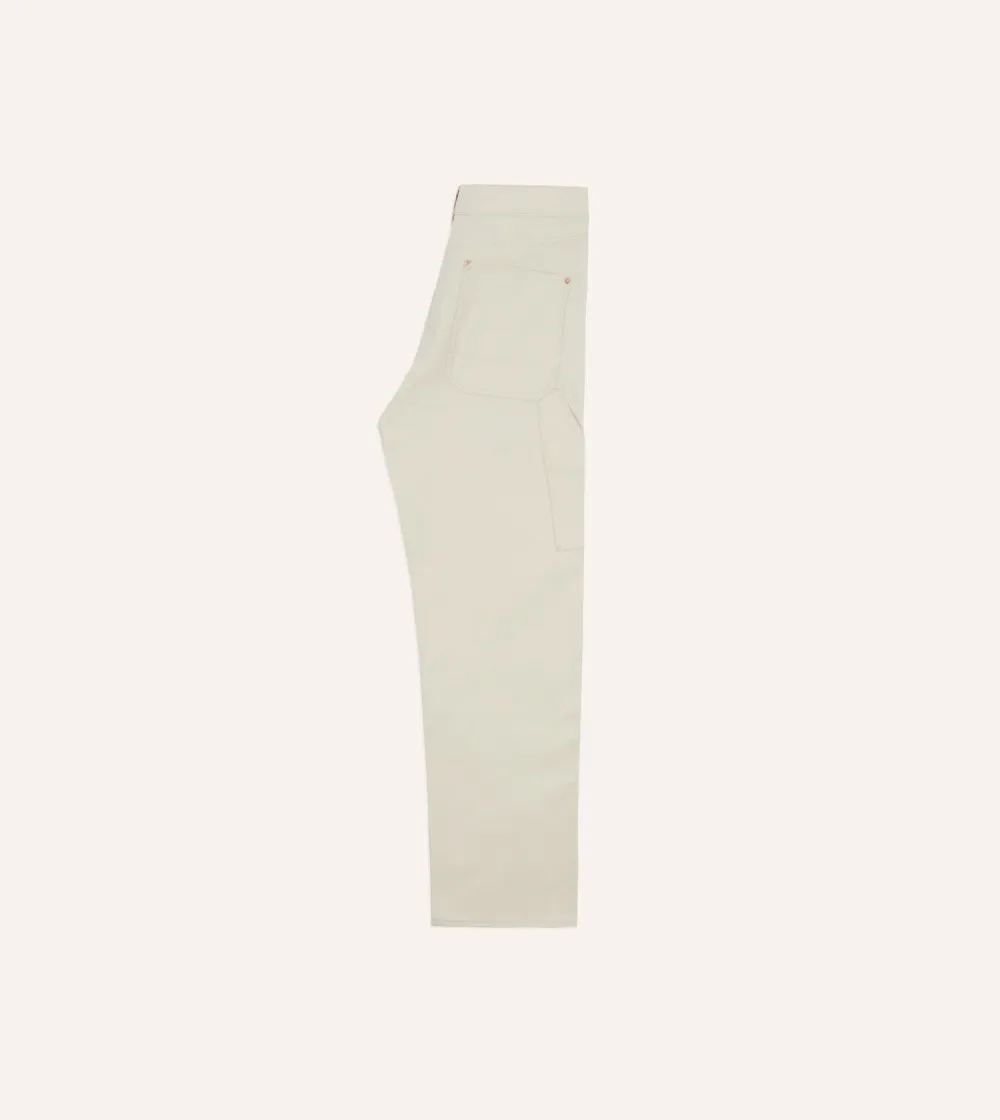Ecru Cotton Canvas Jeans Daily