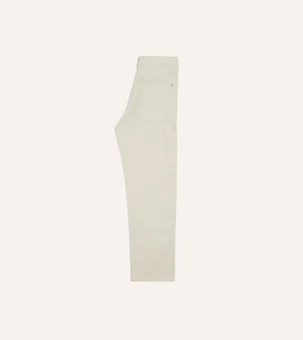 Ecru Cotton Canvas Jeans Daily