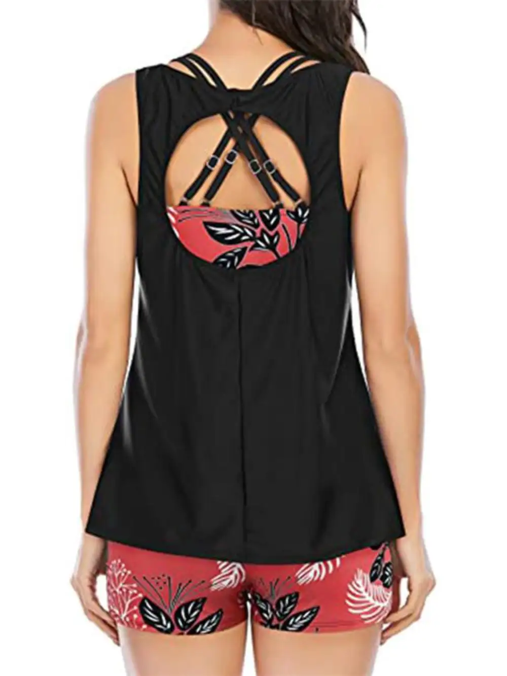 Cutout Printed Two Piece Swim Set