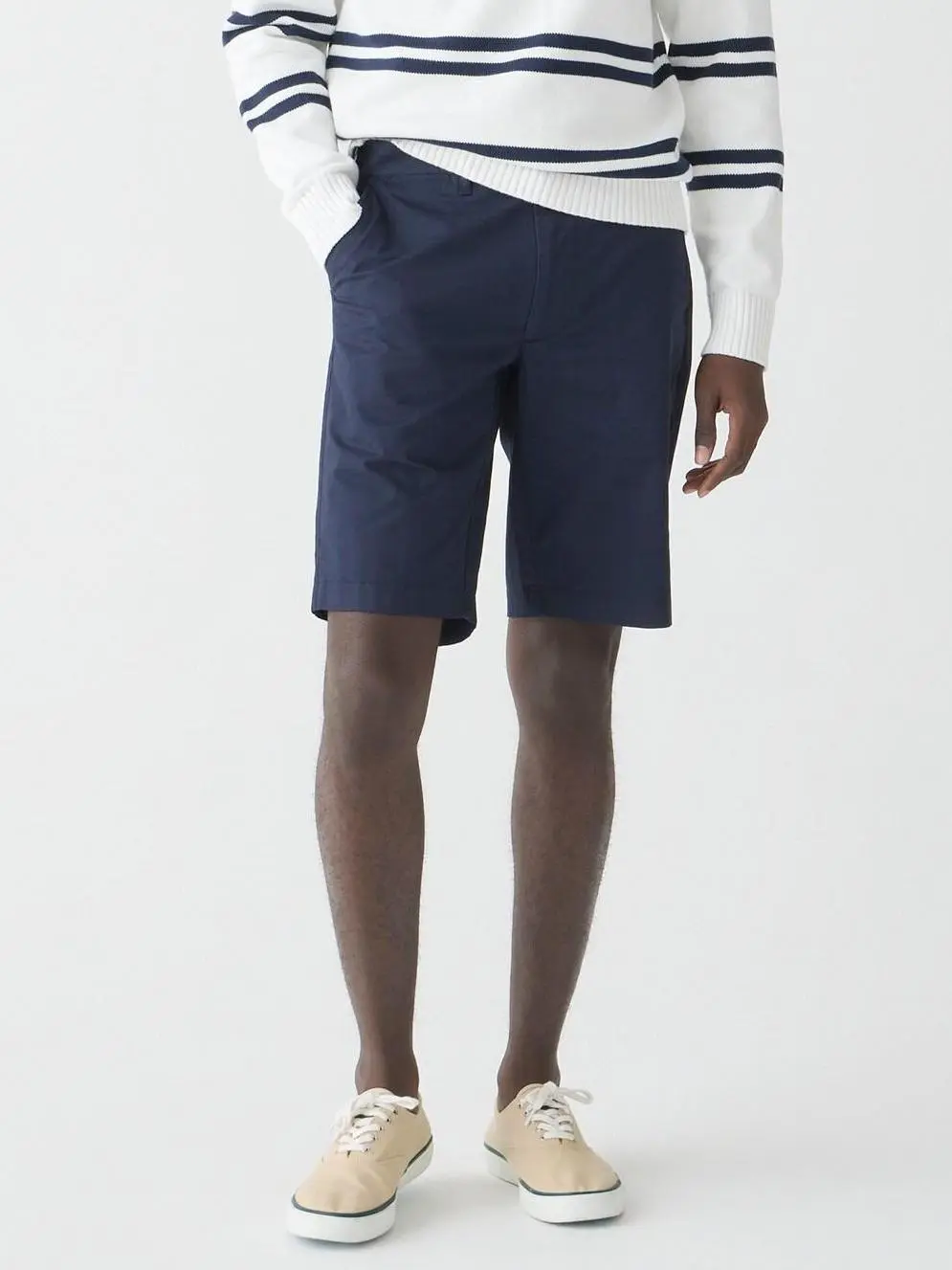 Navy Blue Casual Drawstring Shorts