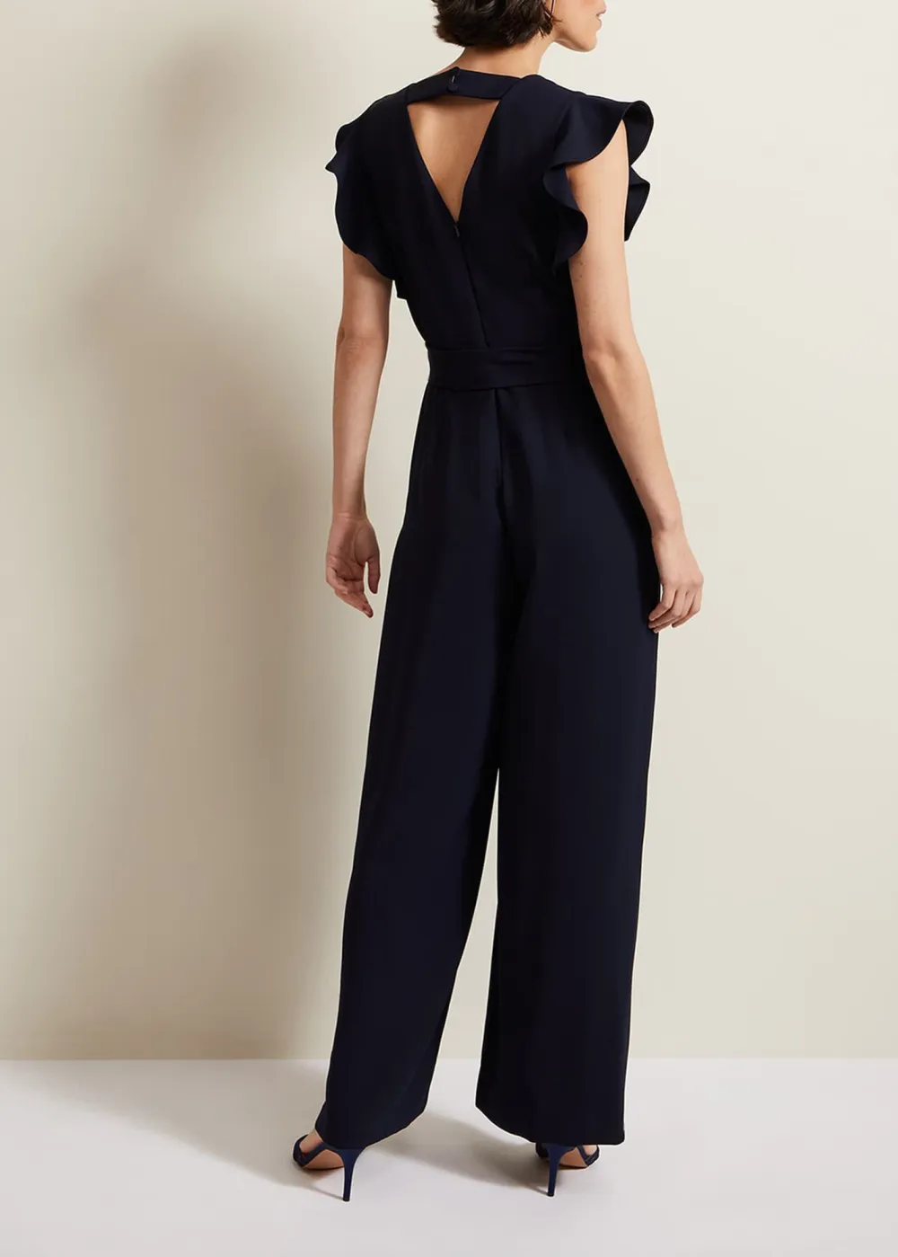Minimalist Solid Color Versatile Design Hollow Jumpsuit