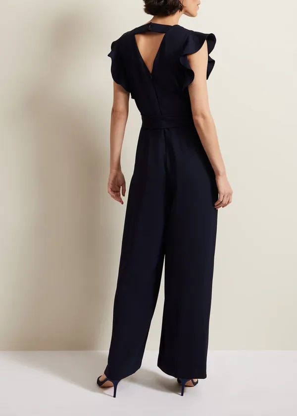 Minimalist Solid Color Versatile Design Hollow Jumpsuit