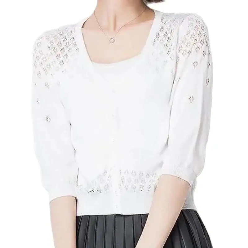Ice Silk V-Neck Cardigan