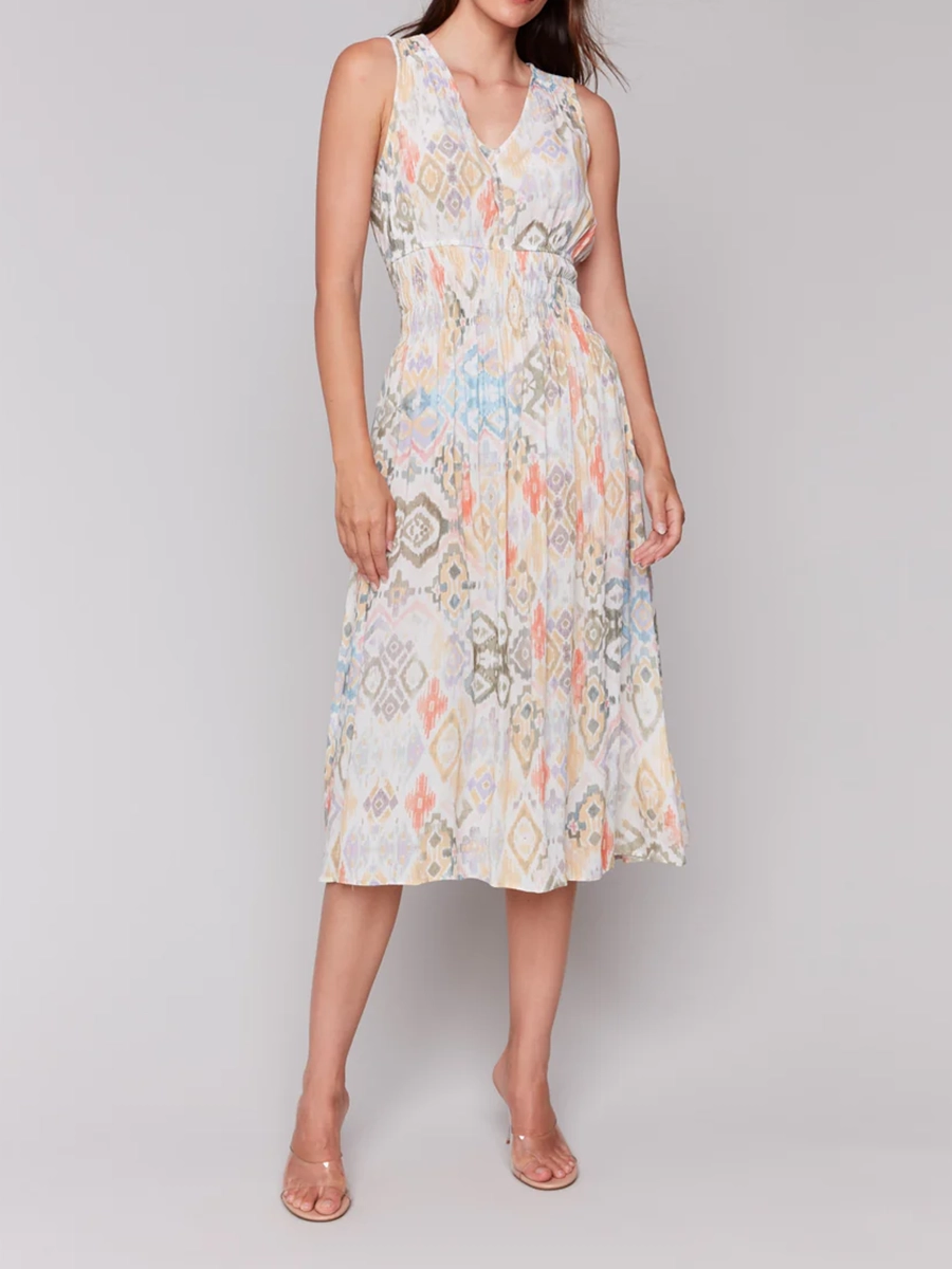 Fashionable And Elegant Design Sleeveless V-Neck Dress
