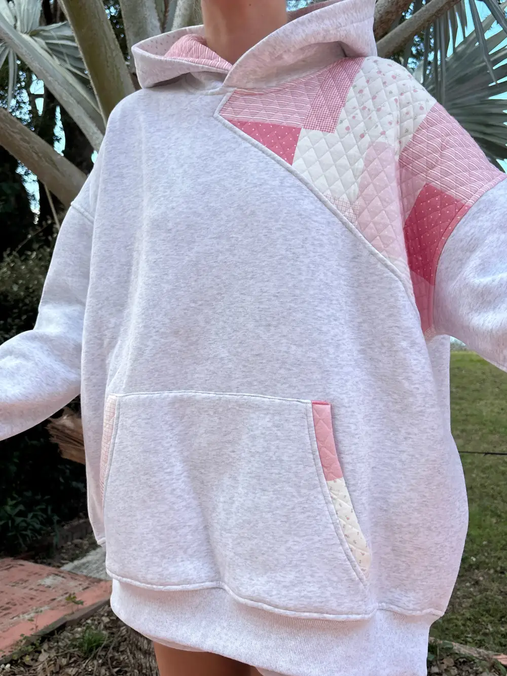 Everyday Quilted Patchwork Hoodie