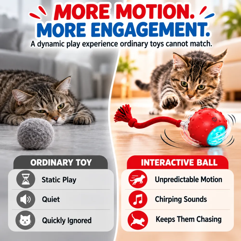 Interactive Small Pet Ball with Chirping Sounds