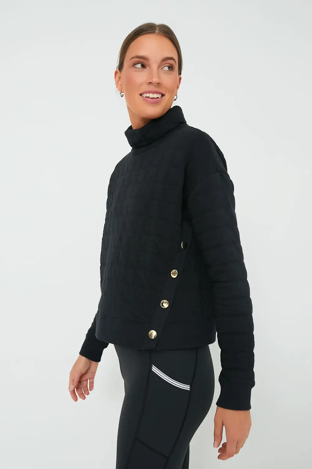 Black Quilted Wright Funnel Neck