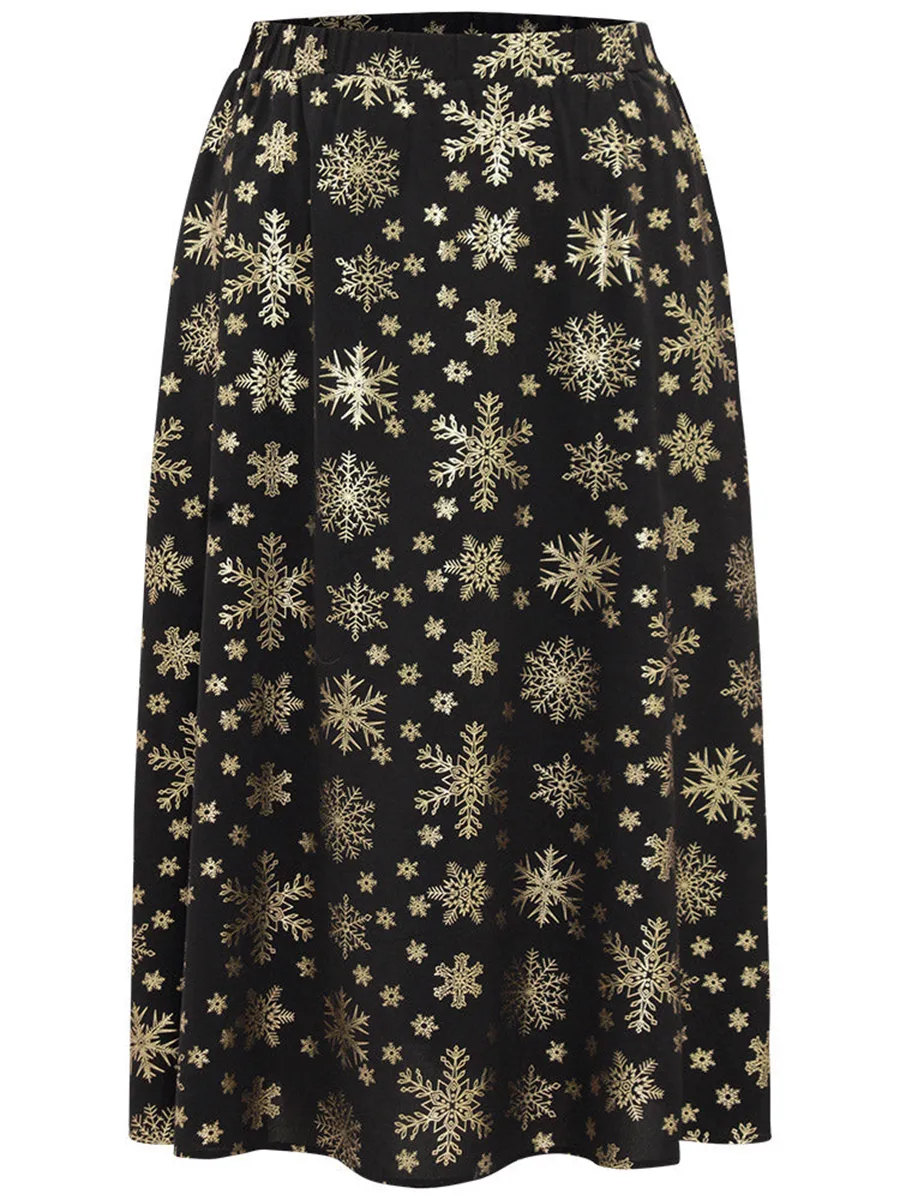 Black Hot Gold Half Skirt Umbrella Skirt