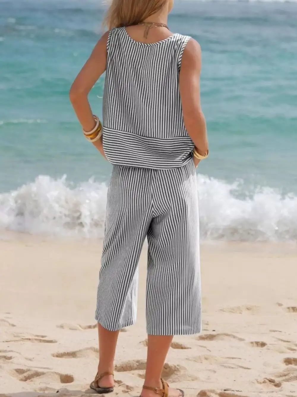 Everyday Striped Sleeveless Set