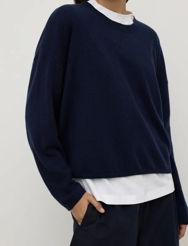 Ink Cashmere Boxy Knit Sweater