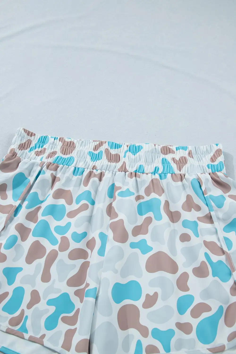 Camouflage Elastic Waist Athleisure Shorts