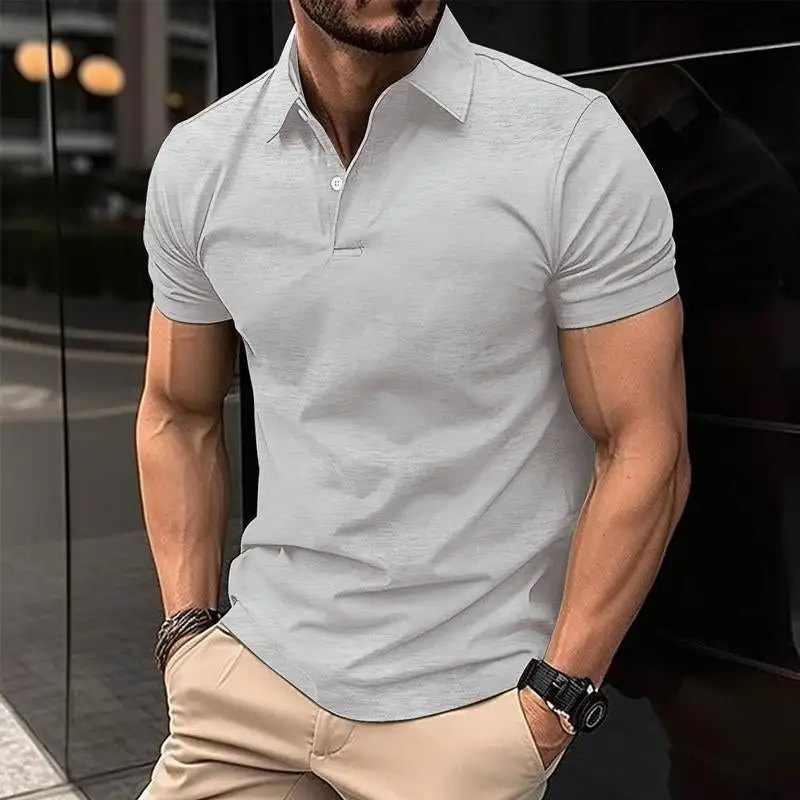 Layered Short Sleeve Collared Knit Shirt
