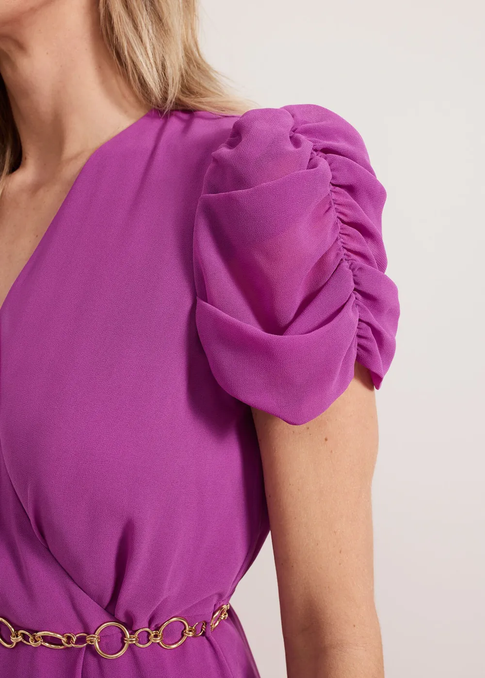 Loose And Lively Exquisite Pleated Short-Sleeved Jumpsuit