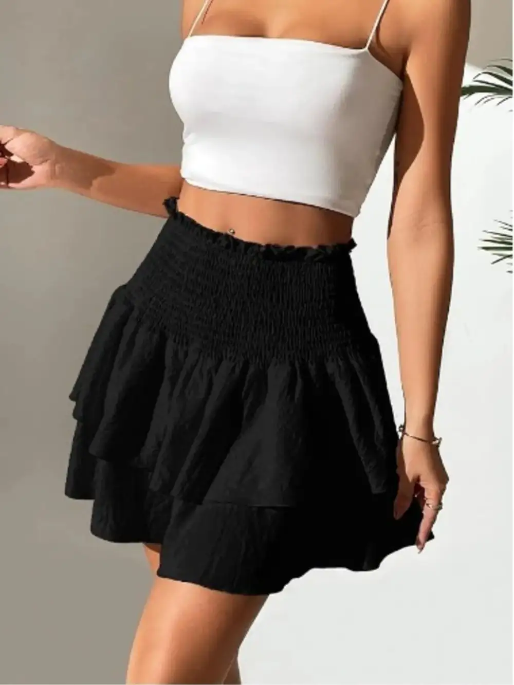 Simple Ruched Smocked Skirt