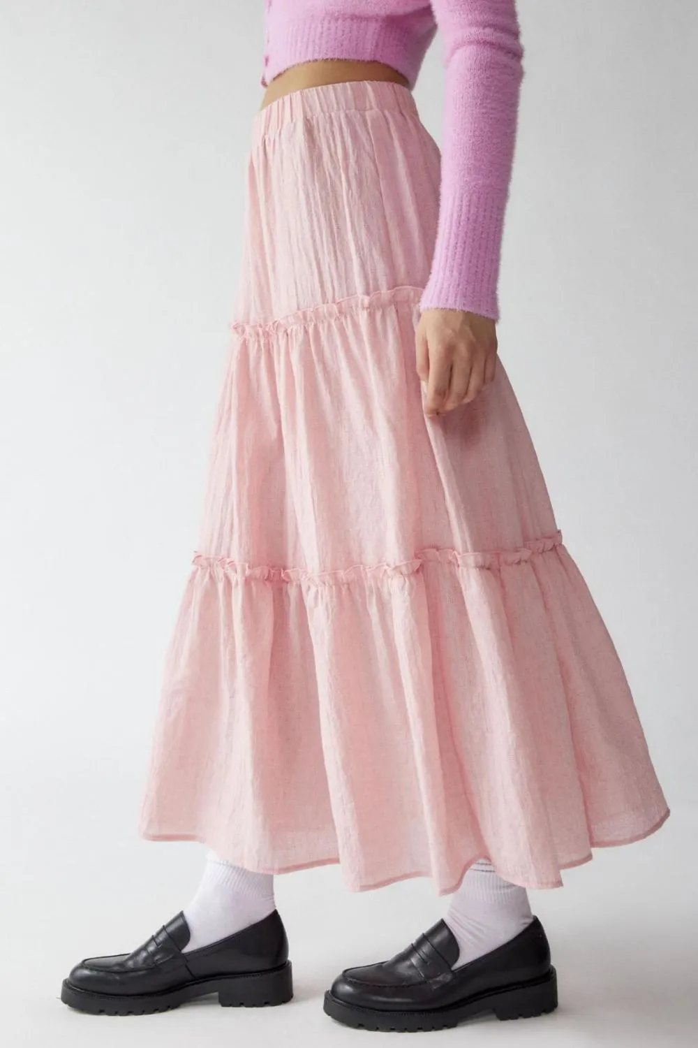 Frill Elastic Waist Mystique Skirt