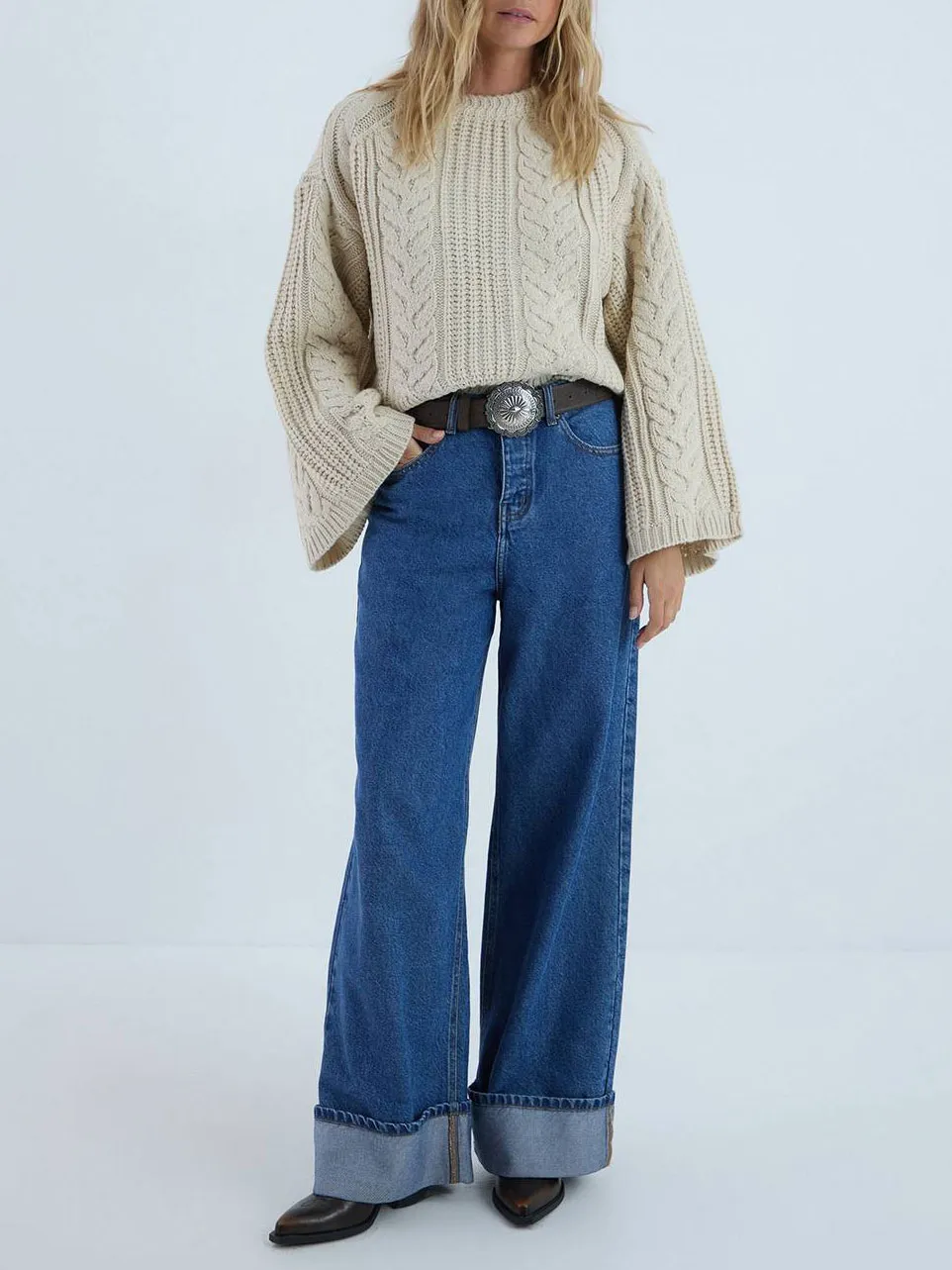 Women'S Stylish Contrast Argyle Knit Cropped Sweater
