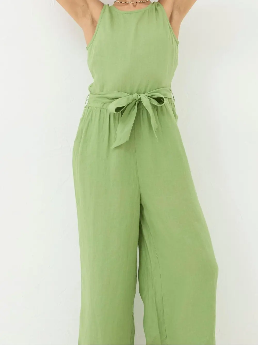 Liz Green Linen Jumpsuit