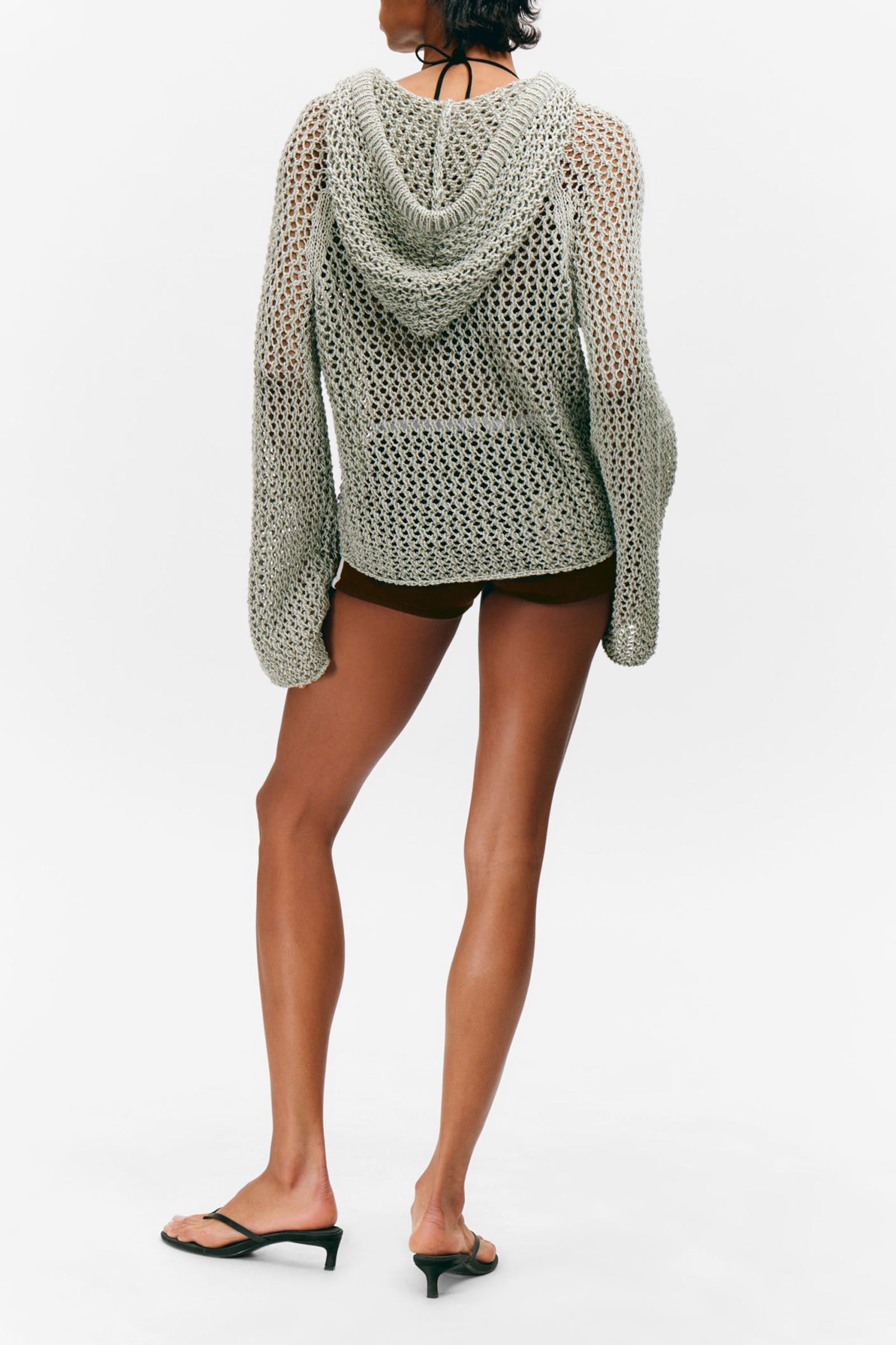 Hollow Hooed Drop Shoulder Sweater