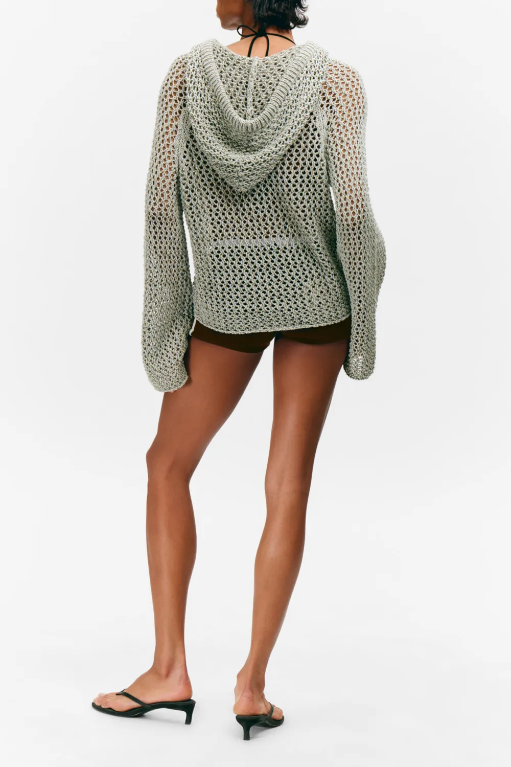 Hollow Hooed Drop Shoulder Sweater