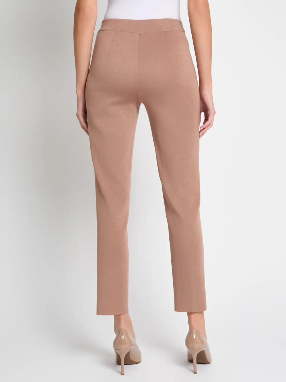 Solid Color Mid Waist Pants