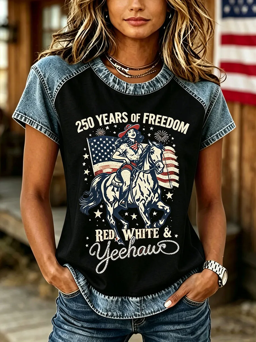 Women's American 250-Year Western Style T-Shirt