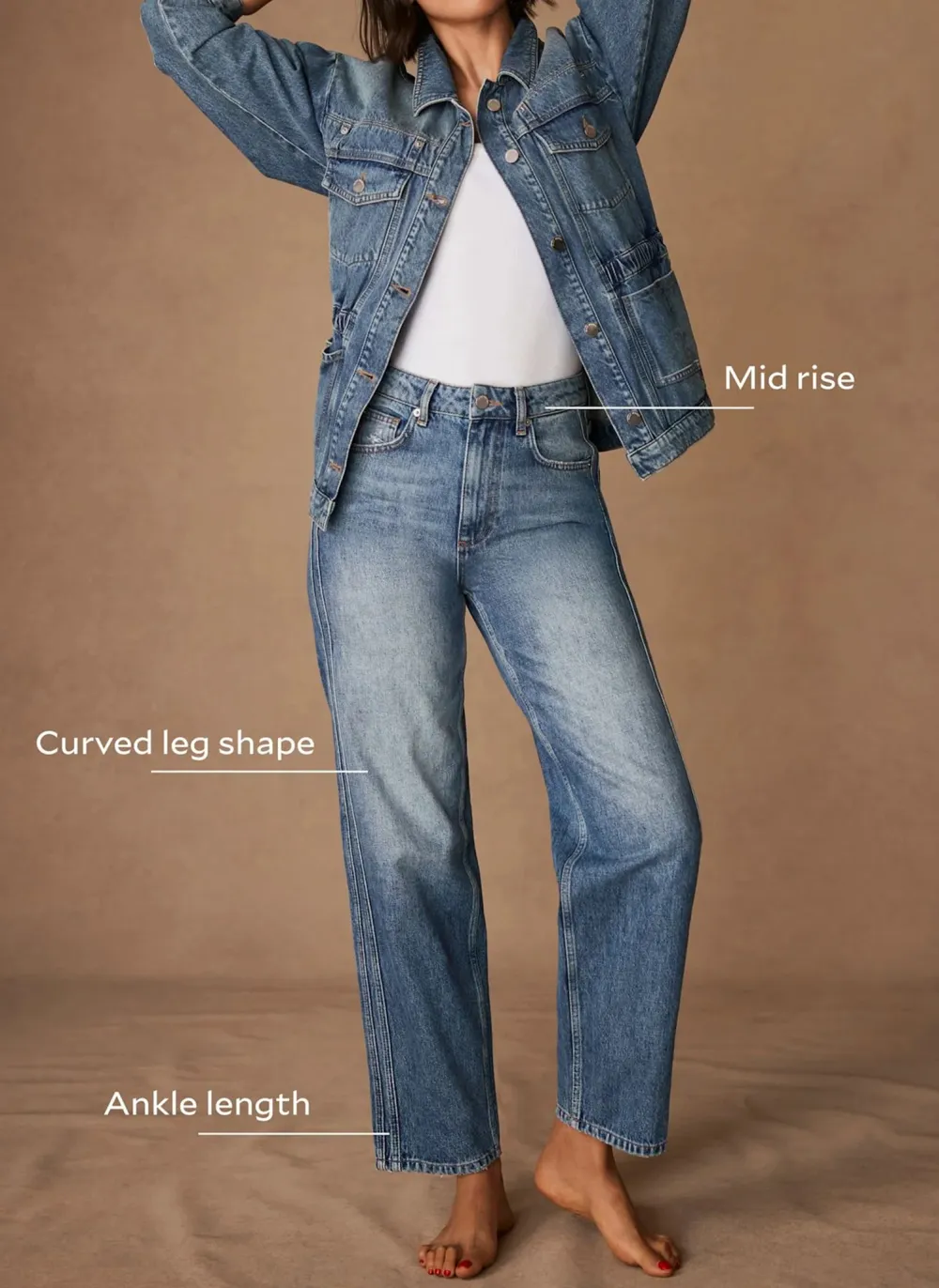Casual Style Barrel Leg Jeans